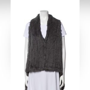 LaRok luxury Real rabbit fur‎ vest size XS gray
